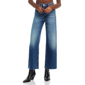 Re/Done High Rise Blue Cotton Ankle Wide Leg Denim Jean Size 26
